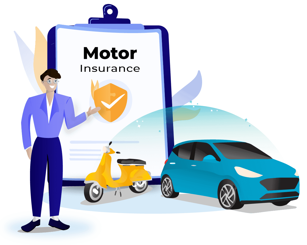 2-Wheeler & 4-Wheeler Insurance illustration