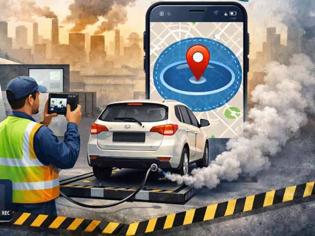 Car Pollution Testing illustration